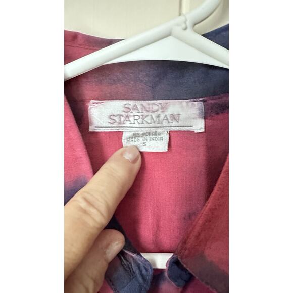 VTG Sandy Starkman Shirt Blouse Sz S Wearable Art Cotton Western Cowboy Horse - Picture 4 of 13